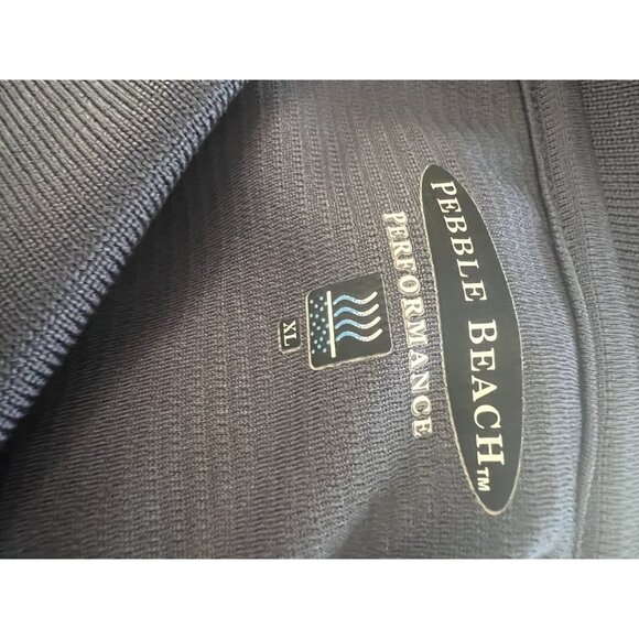 Pebble Beach Performance Polo Shirt XL Mens Navy Blue Polyester Golf Top - Picture 4 of 8